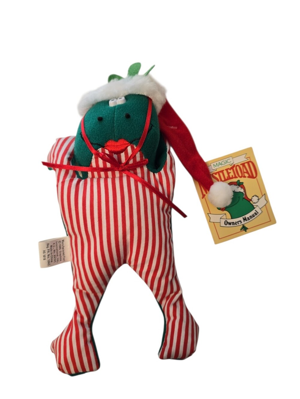 Vtg Plush 1985 Magic Mistletoad Toad Heartline Christmas Frog With Tag 9"